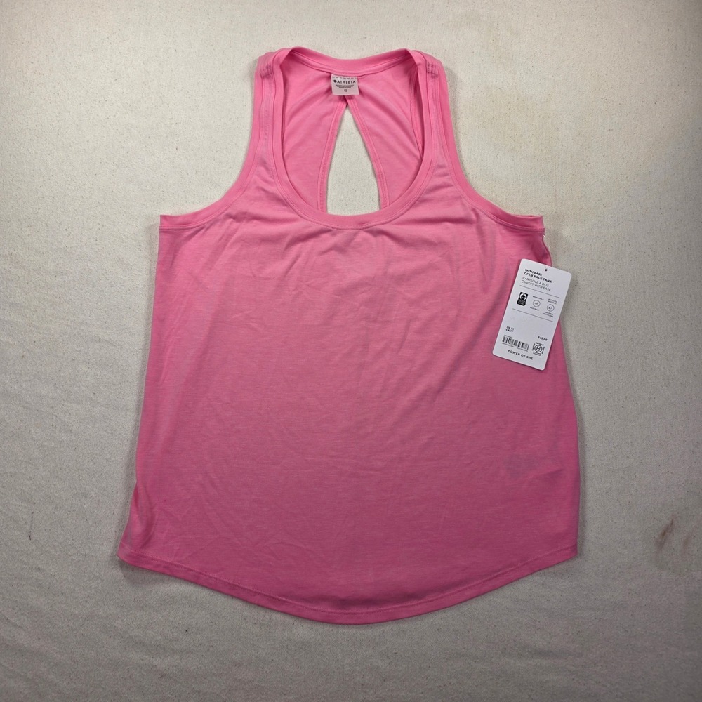 Athleta With Ease Open Back Tank Pink Activewear Top XS 5974-0008